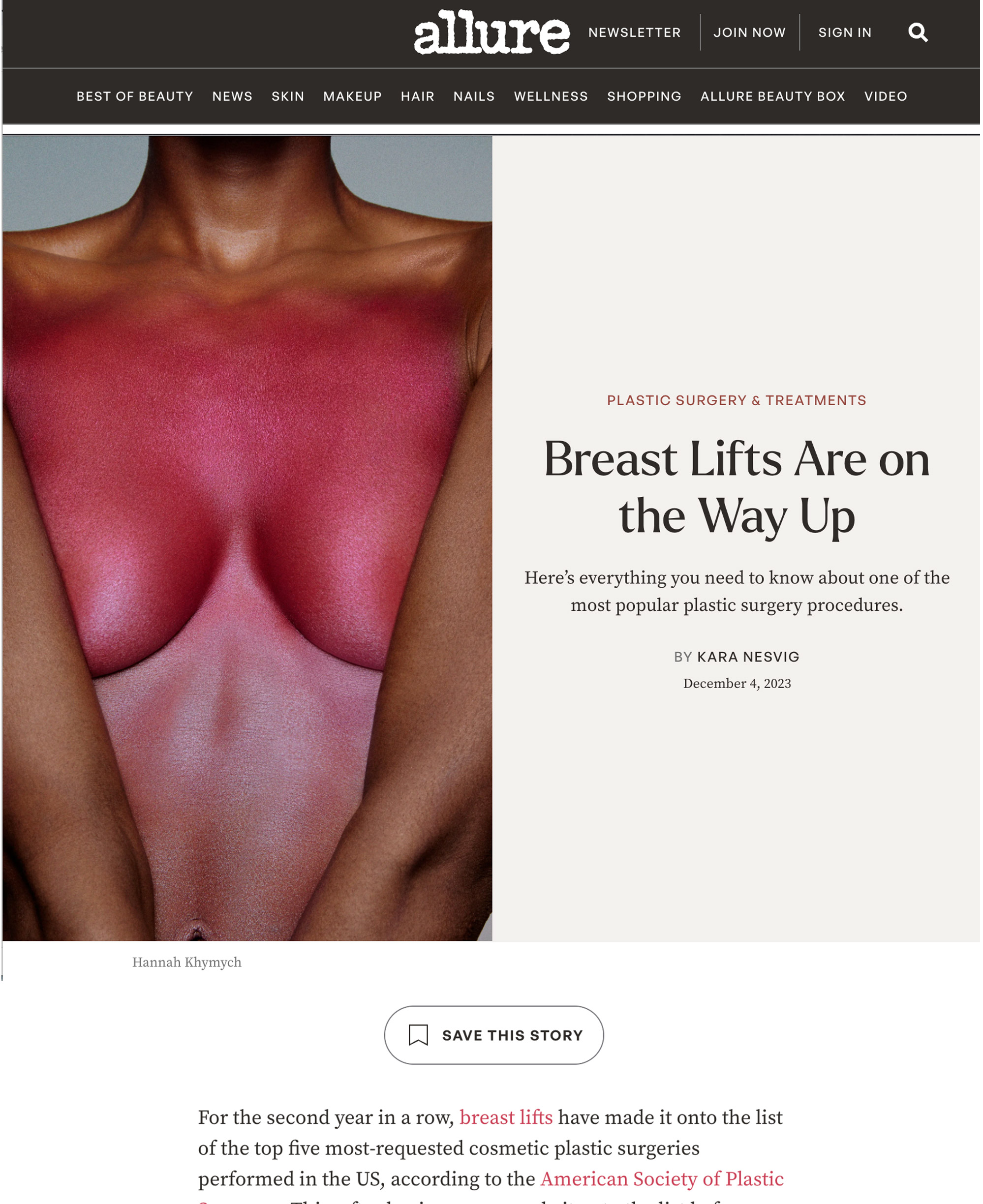 Allure Breast Lifts article image